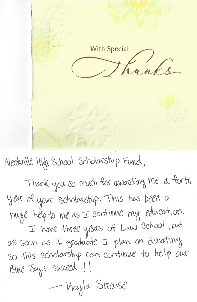 Aug 2016 Renewal Students' Thank you cards